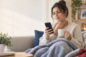 Online sore throat treatment