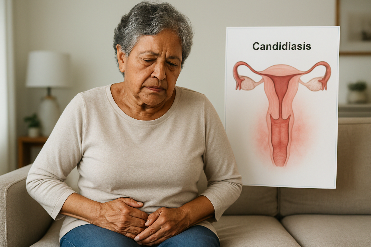 Yeast Infection: medically relevant educational image